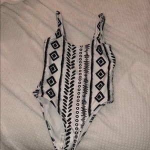 Chubbies Black and White Patterned One-Piece Swimsuit
